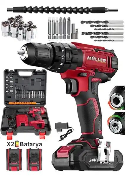 Müller Germany Çelik Şanzuman Bakır Sargılı Çift Akülü Matkap Vidalama Seti İncelemesi