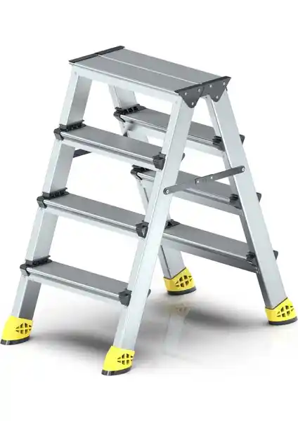 Narvon 4+4 Lüx Çift Çıkışlı Alüminyum Merdiven: Dayanıklı ve Estetik Kullanım İçin Uygun