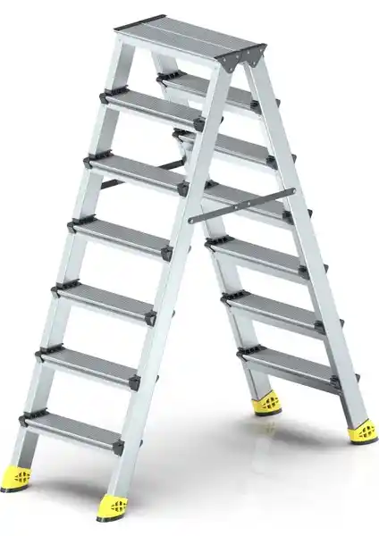 Narvon 7+7 Lüx Çift Çıkışlı Alüminyum Merdiven: Hafif ve Dayanıklı Çok Yönlü Tasarım