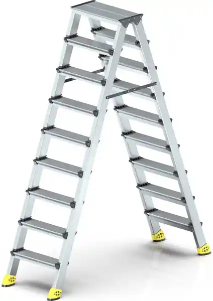 Narvon 9+9 Lüx Çift Çıkışlı Alüminyum Merdiven: Güvenlik ve Estetiğin Birleşimi