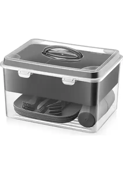 Octopus Bazaar Maxi Siyah Piknik Seti Organizeri: Çok Fonksiyonlu ve Dayanıklı Dış Mekân Ürünü