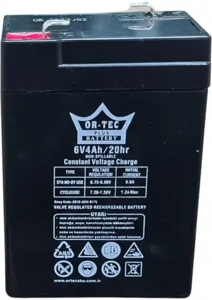 Or-Tec 6V 4Ah Siyah Kuru Akü Güç ve Güvenilirlik Sağlayan Enerji Çözümü