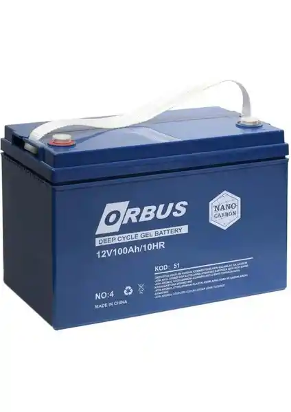 Orbus 12V 100Ah Derin Döngü Karbon Jel Akü ile Güvenilir Enerji Kaynağı