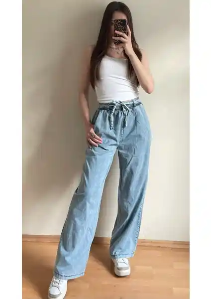 Pass&Pass 4110 İnce Kot Palazzo Bayan Pantolon Günlük Şıklık ve Rahatlık Sunar