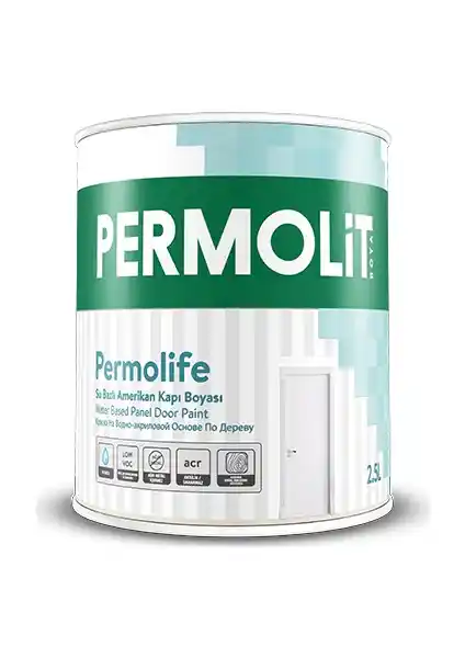 Permolit Permolife Su Bazlı Amerikan Kapı Boyası 2.5 L Yüksek Kalite ve Estetik Çözüm