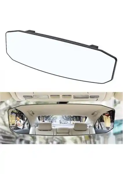 Polham 30x9 cm Ultra Geniş Araç İçi Aynası Güvenli Sürüş ve Kör Noktaları Azaltma