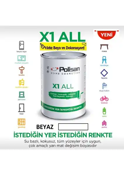 Polisan X1 All Her Yeri Boya: Çok Yönlü ve Dayanıklı Dekoratif Boya Çeşidi