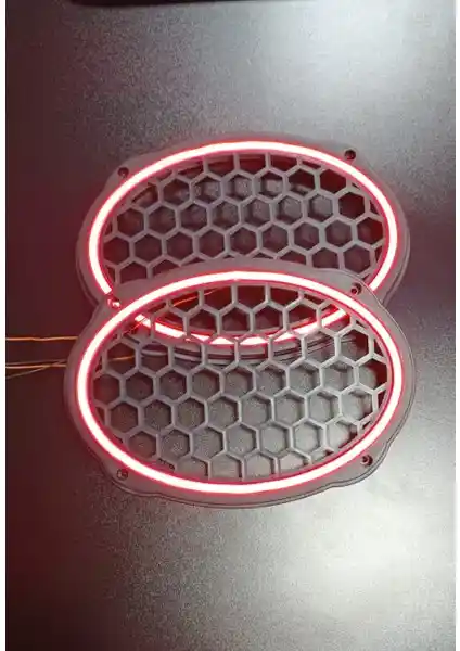 Pozart Oval 6x9 Neon Işıklı Midrange ve Hoparlör Kapağı Modern Ses Sistemleri İçin
