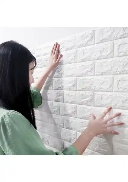 Renkli Duvarlar 70X23CM Kendinden Yapışkanlı 3D Tuğla Desenli Duvar Paneli Dekorasyon Ürünü