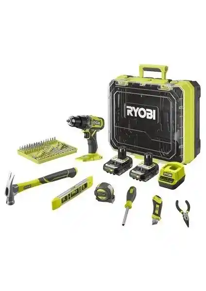Ryobi RPD18-2C20TAH Çok Yönlü Akülü Darbeli Matkap Seti Profesyonel ve Hobi Kullanımı İçin
