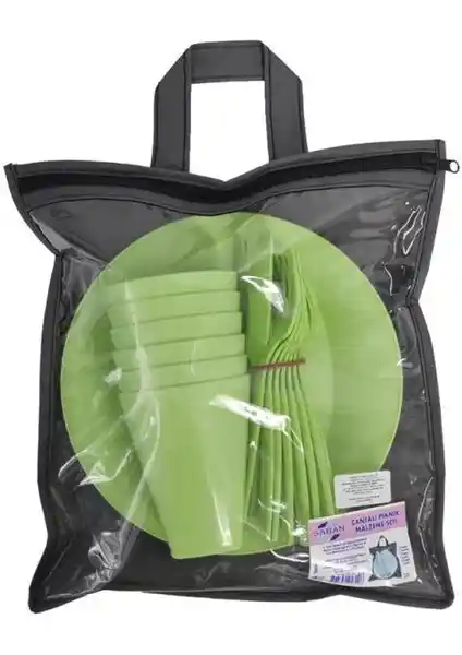 Saban Yeşil 30 Parça Piknik Seti – 6 Kişilik Taşınabilir ve Dayanıklı