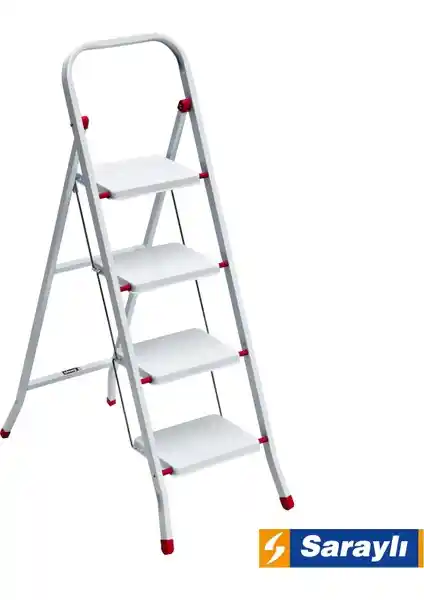 Saraylı Pratik Metal Merdiven 4 Basamaklı Güvenli ve Hafif Tasarım Özellikleri