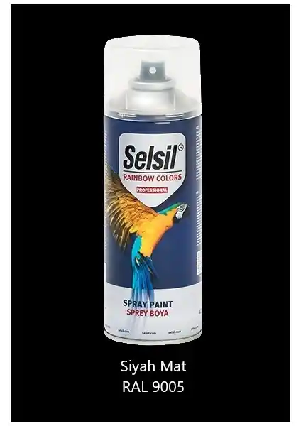 Selsil Sprey Boya Mat Siyah 400 ml - Dayanıklı ve Hızlı Kuruyan Akrilik Boya