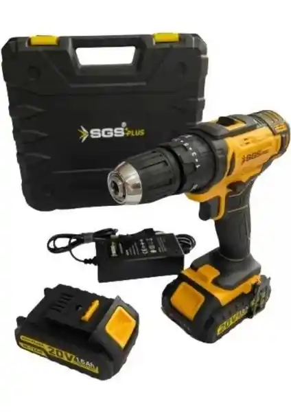SGS Plus 5248 Akülü Darbeli Metal ve Ahşap Vidalama Matkap Seti 20V