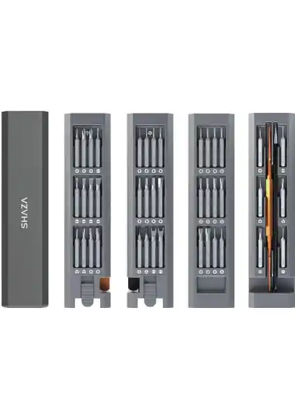 Shaza 44 Parça Hassas Tornavida Seti Profesyonel ve Dayanıklı Tamir Çözümü