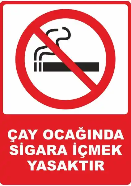 Sigara İçilmeyen Alanlar İçin Dayanıklı ve Çevre Dostu Uyarı Etiketi 25x35 cm
