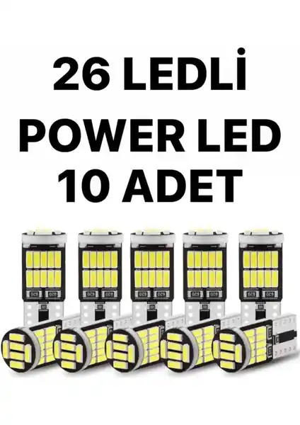 Sisa T10 LED 26 Ledli W5W Metal Ultra Power Beyaz Ampul Araç Aydınlatma Performansı