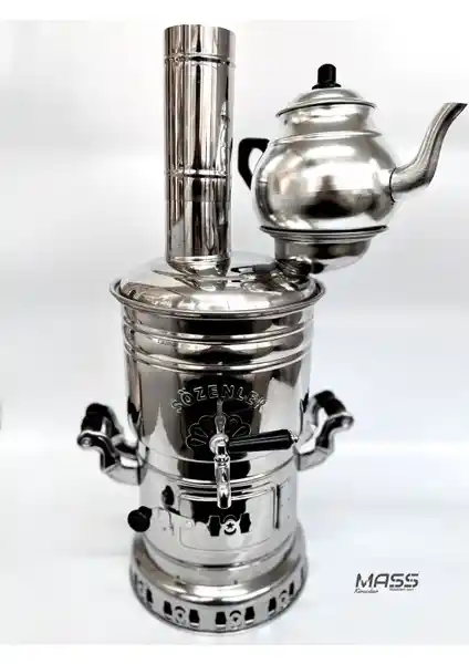 Sözenler Demlikli Krom Ayrılabilir Odunlu Semaver ile Doğal ve Pratik Çay Keyfi