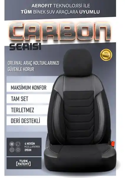 Stiloto Citroen C4X (2022-2024) Uyumlu Tam Set Oto Koltuk Kılıfı Carbon Serisi