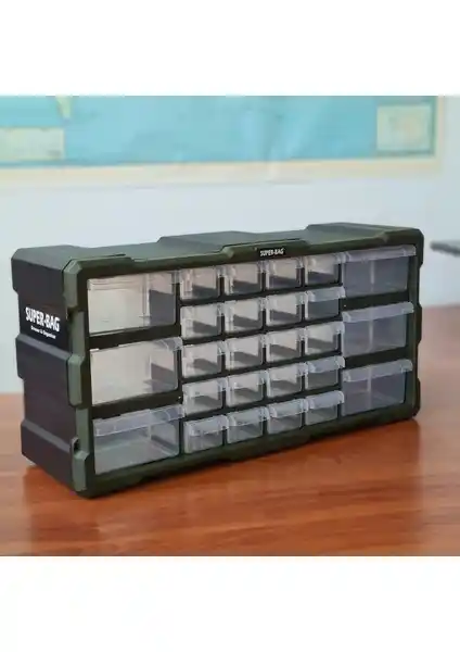 Super-Bag ASR-6004 Yatay Mono Blok Çekmeceli Organizer ile Pratik ve Estetik Depolama Çözümü