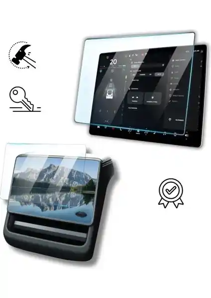 Tesla Model Y için Güçlü ve Dayanıklı Gerçek Cam Ekran Koruyucu Ürünleri