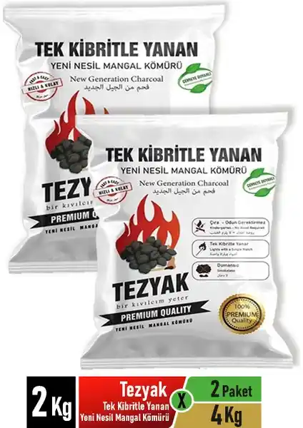 Tezyak Tek Kibritle Yanan Yeni Nesil Mangal Kömürü: Pratik, Temiz ve Hızlı Kullanım