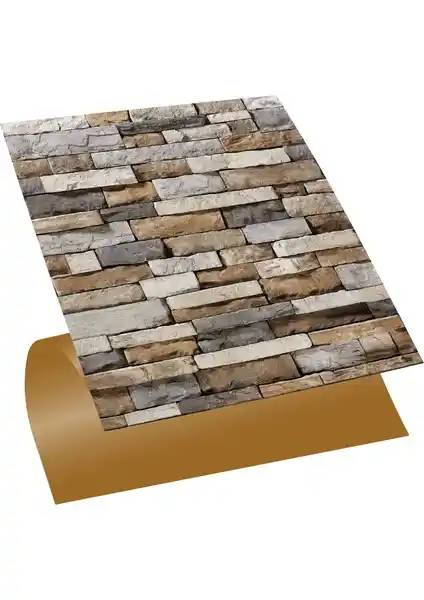 Tink Kendinden Yapışkanlı Geometrik Taş Desenli PVC Karo İç Mekan Dekorasyonu İçin