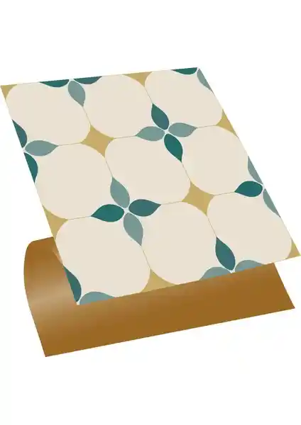 Tink Kendinden Yapışkanlı Zümrüt Çiçekli Desenli PVC Karo İç Mekân Dekorasyonu İçin