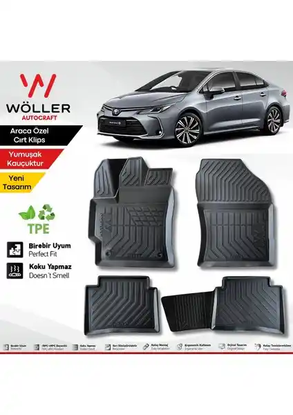 Toyota Corolla 2019-2024 Uyumlu 3D Havuzlu Wöller Paspasları Detaylı İnceleme