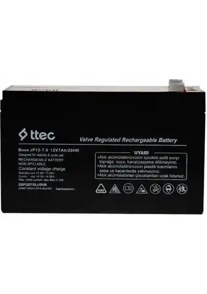 Ttec 12V 7Amper Kuru Tip Akü Hafifliği ve Gücüyle Çok Yönlü Kullanım Sunar