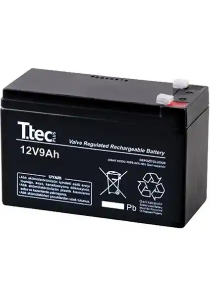 Ttec 12V 9AH Bakımsız Kuru Akü: Güçlü ve Güvenilir Enerji Kaynağı
