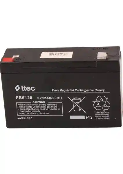 Ttec 6 Volt 12 Amper Bakımsız Kuru Akü: Güvenilir ve Uzun Ömürlü Güç Kaynağı
