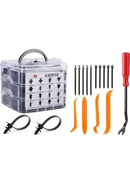 UniChrome 630 Adet Trim Klip Paneli Raptiye Seti Otomotiv İç ve Dış Yüzey Bağlantı Çözümü