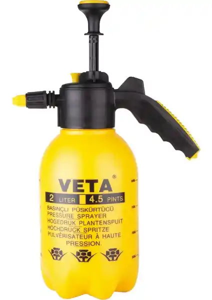 Veta 2 Lt. Basınçlı Püskürtücü Şişesi Güçlü ve Çok Amaçlı Temizlik ve Bakım Aracı