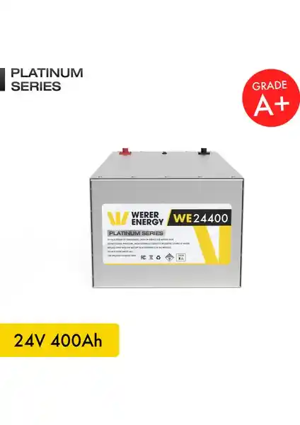 Werer Energy 24V 400Ah LiFePO4 Platinum Serisi Bluetooth'lu Akü ile Güç ve Güvenlik Yükseliyor