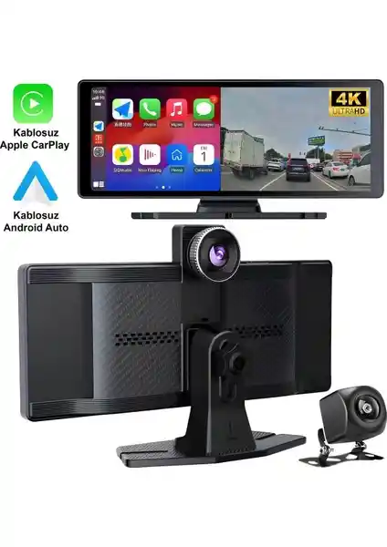 Wevolt Premium MB-250 10 inç 4K Carplay ve Android Uyumlu Kamera Sistemi Özellikleri