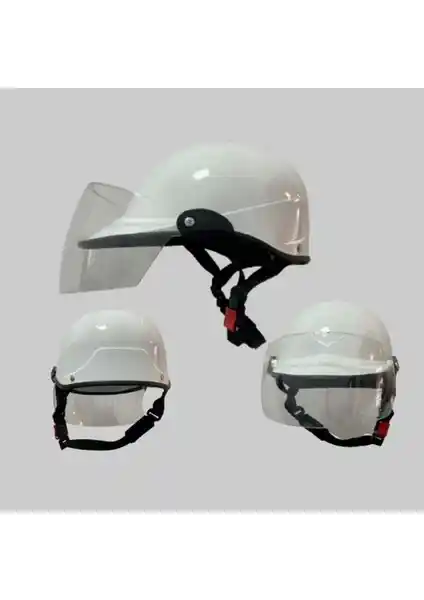 WututuMotors Jokey Kask Beyaz Camlı Standart Beden Güvenlik ve Şıklık Bir Arada