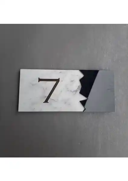 Yönline Siyah Mermer Serisi Kapı Numarası Modern ve Dayanıklı Yönlendirme Çözümü