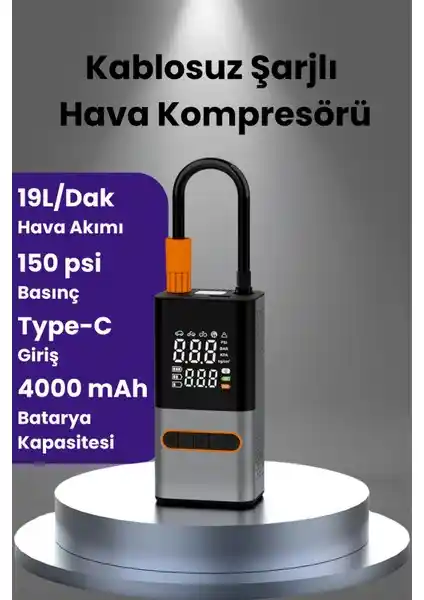 Yussraw Şarjlı Hava Kompresörü: Çok Yönlü ve Güçlü Taşınabilir Hava Şişirme Cihazı