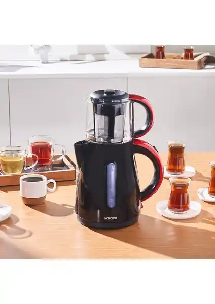 Karaca Çay Makinesi Karşılaştırması: Kettle 1501 Redgold ve Daystar Çelik Demlikli