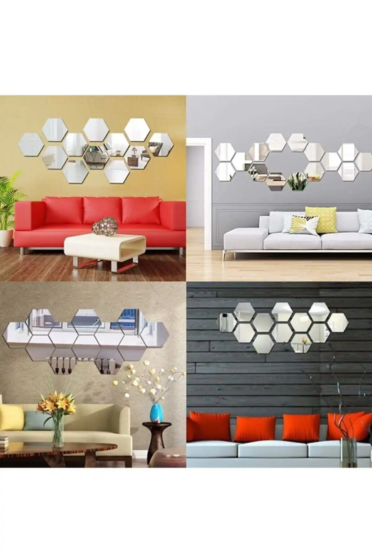 Evdeucuz Bal Peteği Gümüş Dekoratif Altıgen Ayna Özellikleri ve Kullanıcı Yorumları