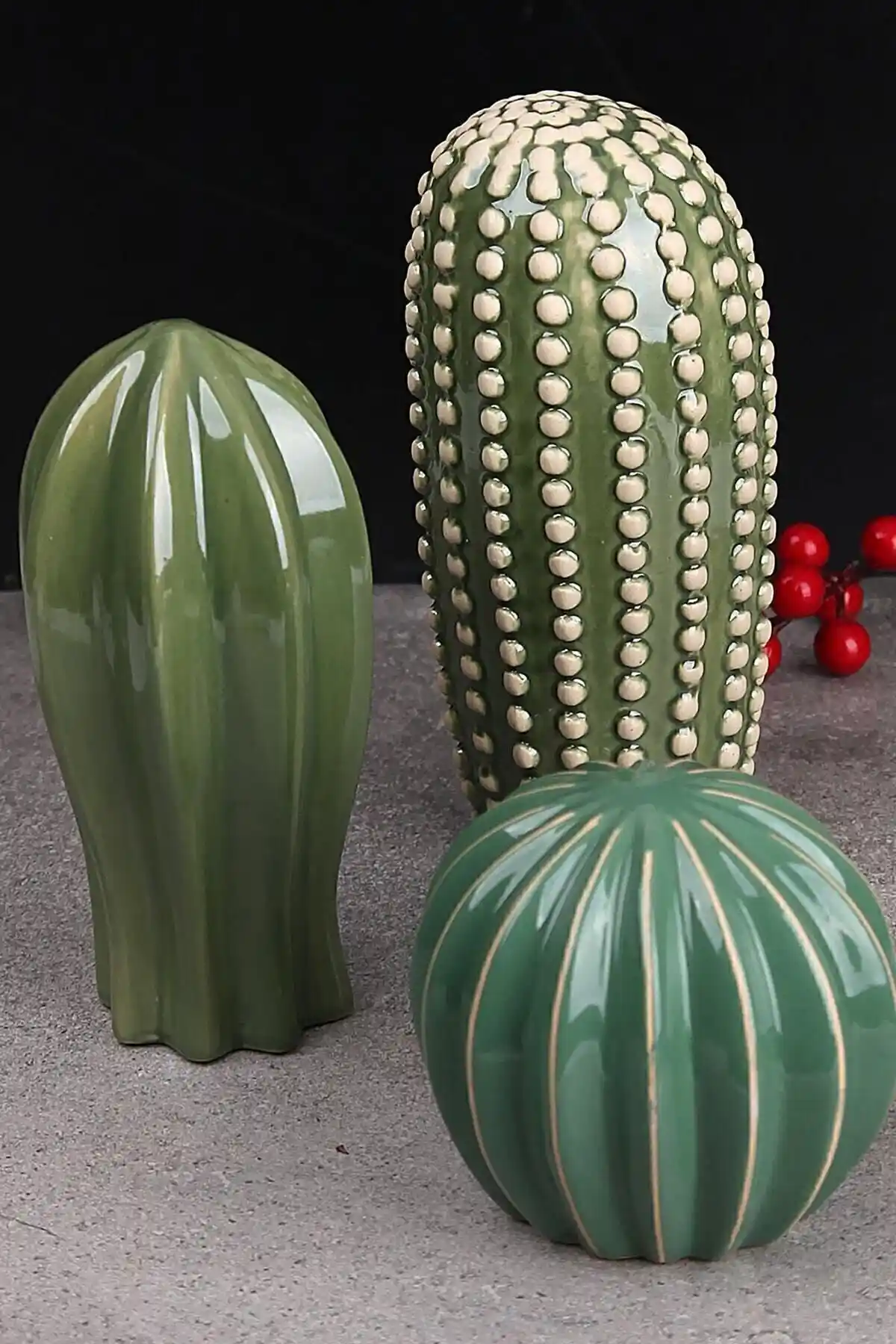 Genel Markalar Dekoratif 3 Lü Kaktüs Biblo ile Evinizi Güzelleştirin