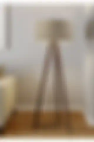 HOMİNG Kum Beji Yuvarlak Kumaş Silindir Başlıklı Üç Ayaklı Lambader