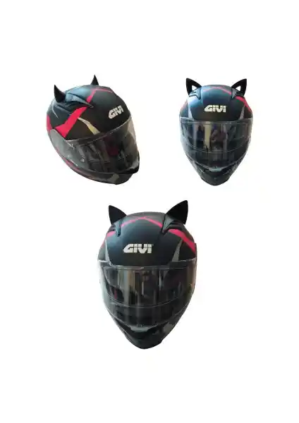 3D Fabrick Kask Süsü Seti: Kedi Kulağı ve Boynuzlarla Şık ve Eğlenceli Aksesuarlar