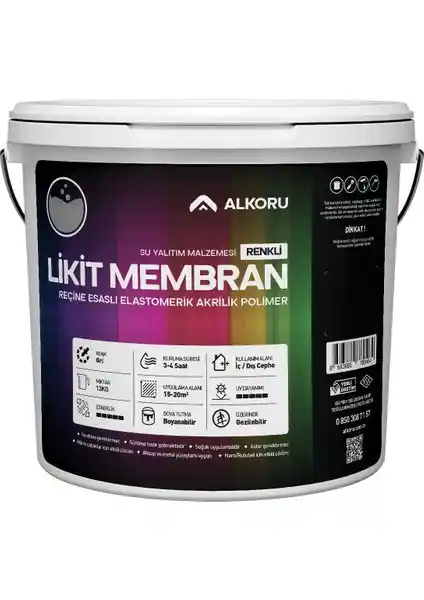 Alkoru 13 kg Gri Likit Membran Su Yalıtım Çözümü Yüksek Performans ve Dayanıklılık