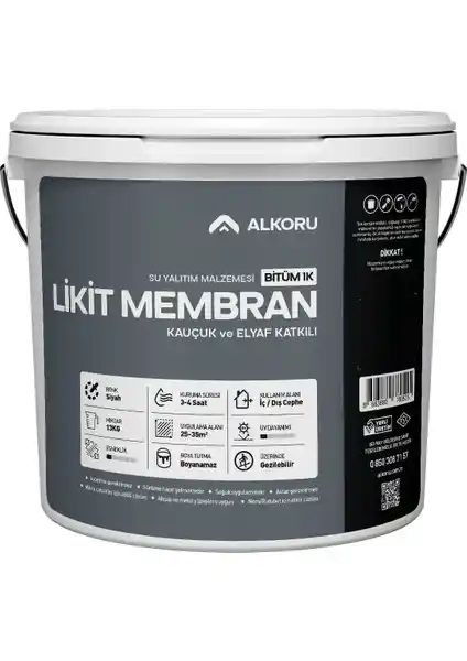 Alkoru 13 kg Likit Membran ile Dayanıklı ve Esnek Su Yalıtım Çözümü