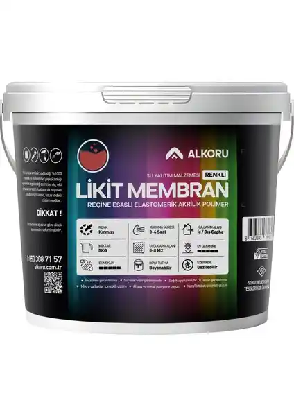 Alkoru 5 kg Kırmızı Likit Membran: Esnek ve Güçlü Su Yalıtım Çözümü