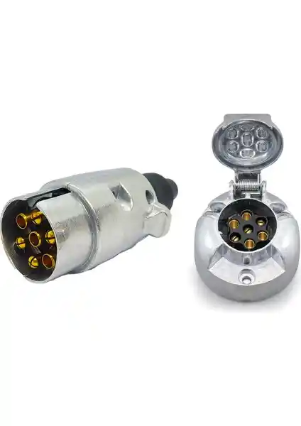 Allestock Metal Römork Fişi ve Soketi Seti 7 Pin Güvenilir Bağlantı Çözümü