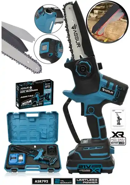 Assur 21V Çift Akülü Dal Budama Makinesi: Güçlü ve Pratik Bahçe Aleti