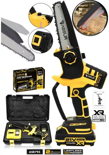Assur 21V Şarjlı Pala: Hafif ve Güçlü Bahçe ve Ahşap İşleri İçin Çok Yönlü Makine